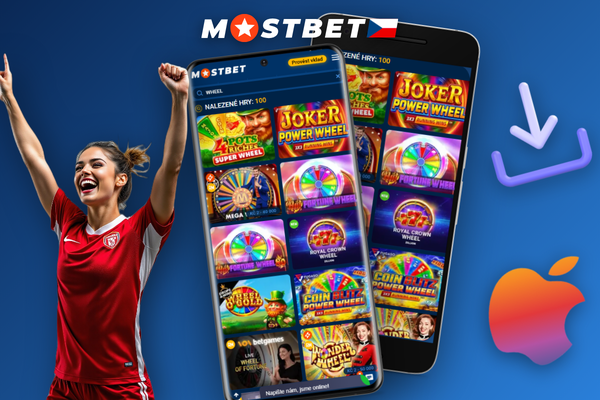 Ruka drží smartphone s připraveným Mostbet Kolem štěstí k roztočení